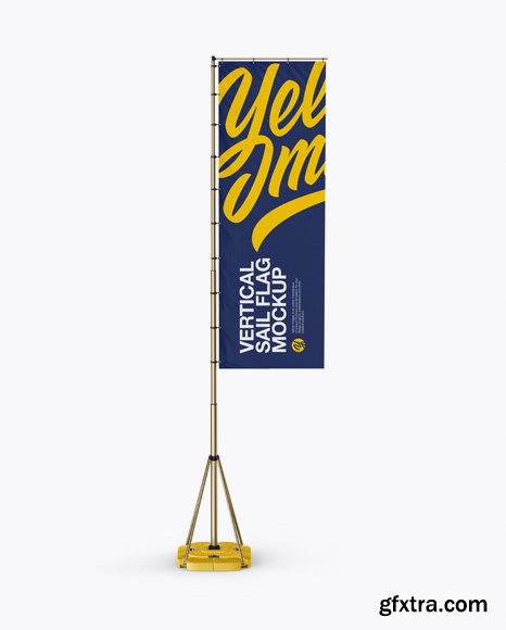 Vertical Sail Flag Mockup 19493