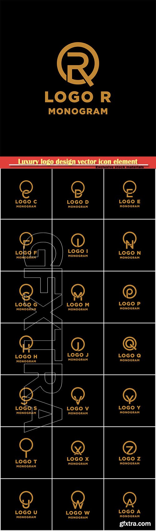 Luxury logo design vector icon element