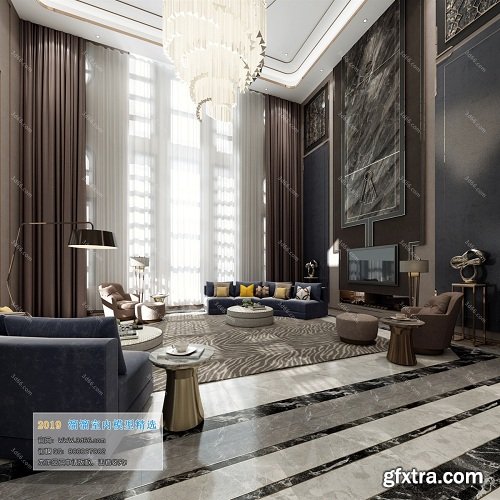 Modern Style Livingroom Interior Scene 04 (2019)