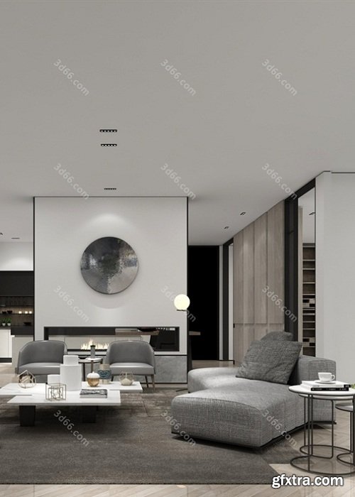 Modern Style Livingroom Interior Scene 06 (2019)