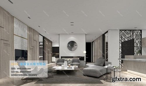 Modern Style Livingroom Interior Scene 06 (2019)