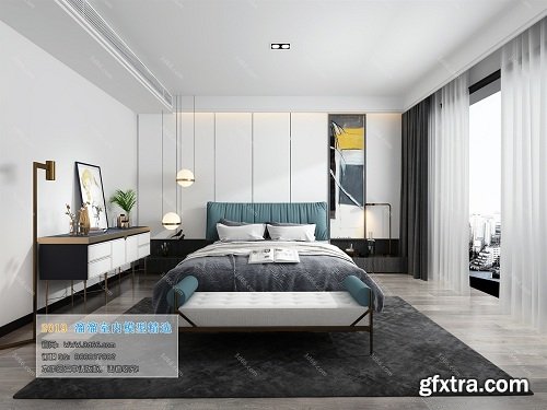 Modern Style Bedroom Interior Scene 13 (2019)