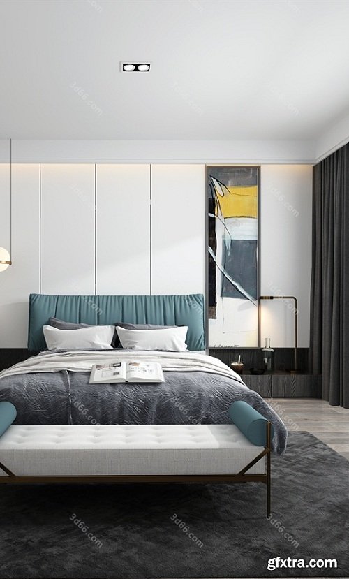 Modern Style Bedroom Interior Scene 13 (2019)