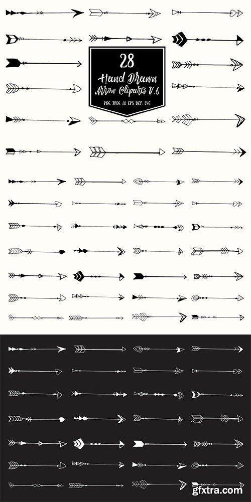 Hand Drawn Arrows Cliparts Ver. 6