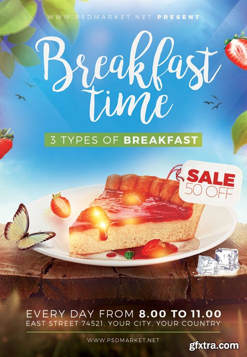 Breakfast time - Premium flyer psd template