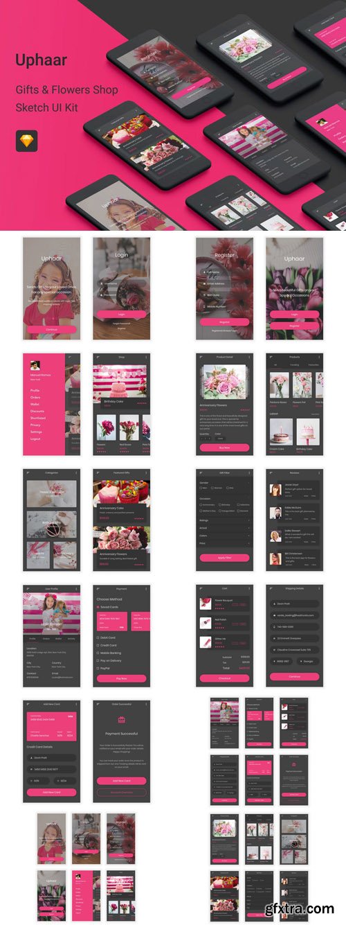 Uphaar - Gifts & Flowers Shop Sketch UI Kit