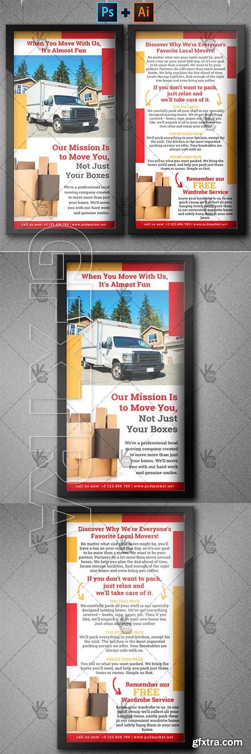 Moving and Packing Service - Premium DL PSD/AI Flyer Template