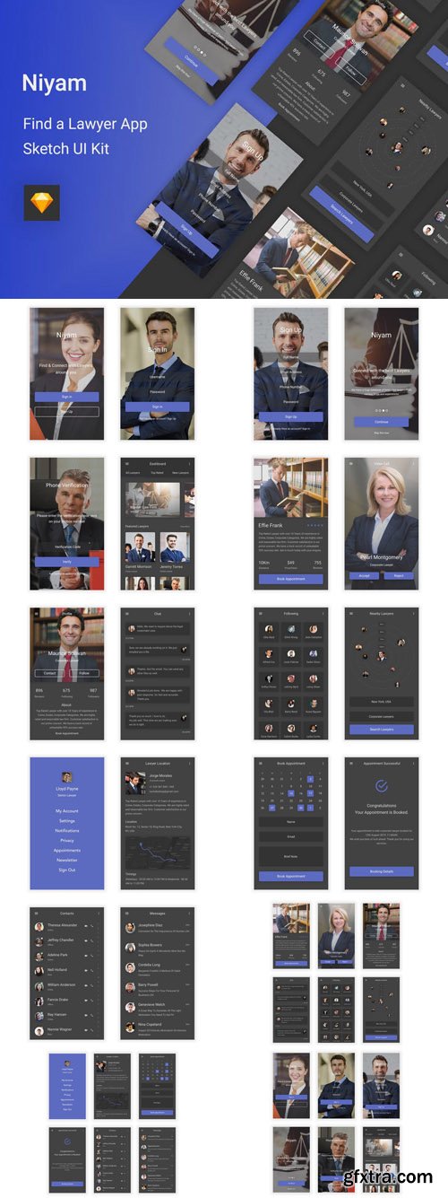 Niyam - Find A Lawyer Sketch UI Kit