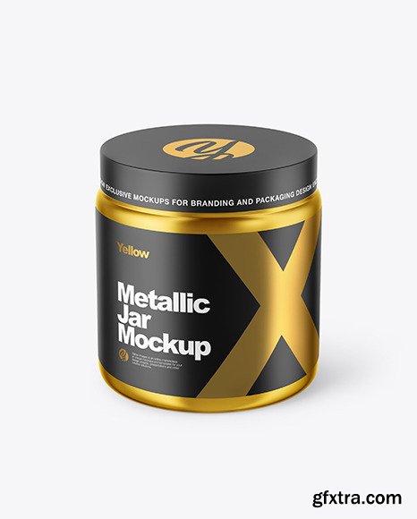 Metallized Plastic Jar Mockup 46262