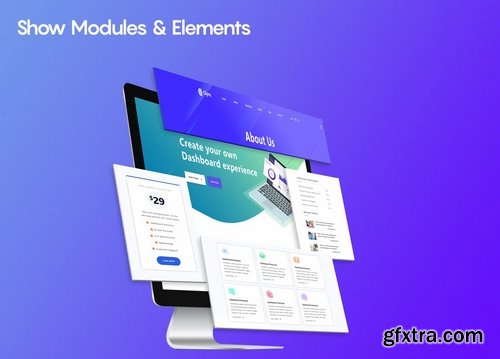 Perspective Wireframe Screens Mockup