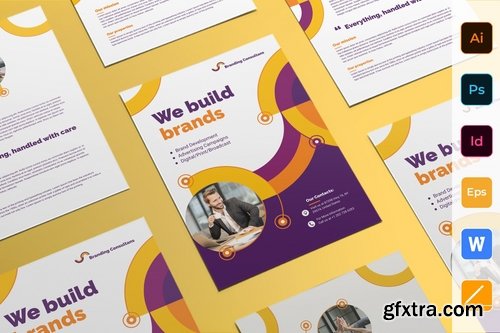 Branding Consultant Poster Flyer Business Card Brochure Bifold Trifold