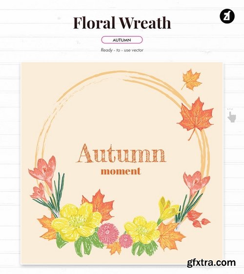 Autumn wreaths with text and floral elements