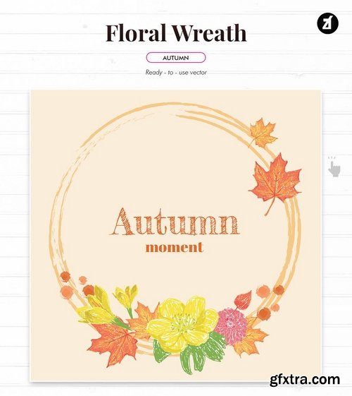 Autumn wreaths with text and floral elements