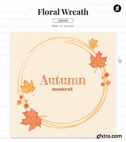 Autumn wreaths with text and floral elements