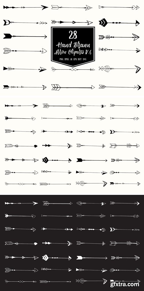 Hand Drawn Arrows Cliparts Ver. 6