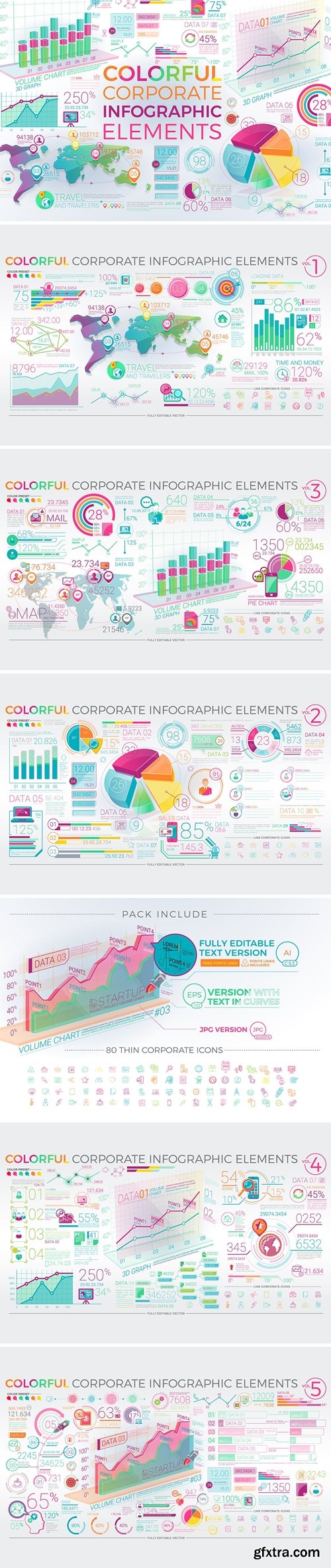 Colorful Corporate Infographic Elements