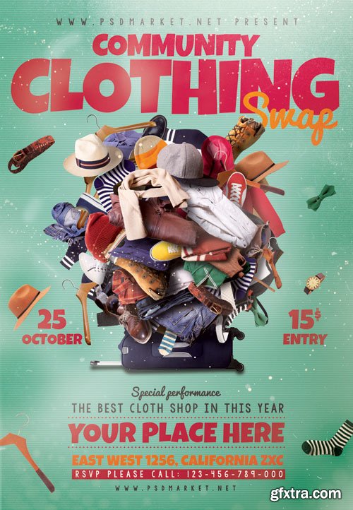 Clothing swap - Premium flyer psd template