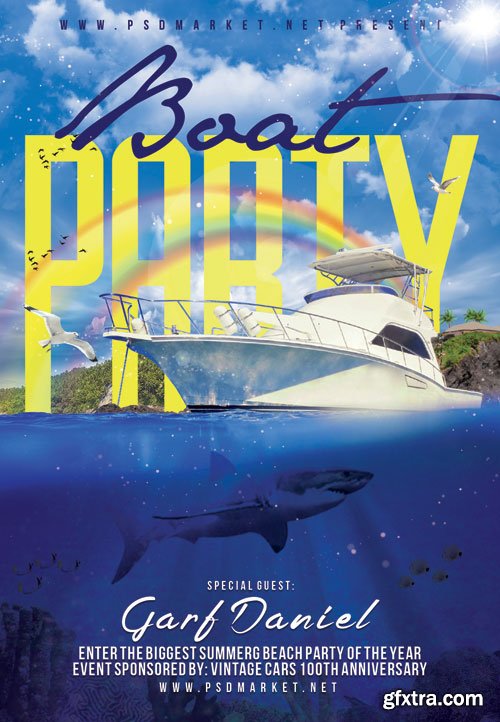 Boat party - Premium flyer psd template