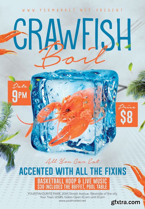 Crawfish festival - Premium flyer psd template