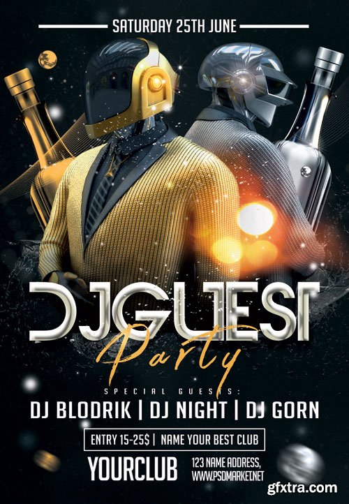 Dj guest party - Premium flyer psd template