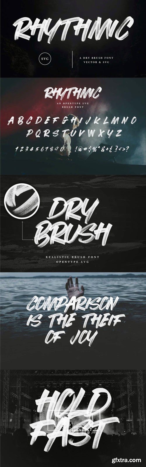 Rhythmic Dry Brush SVG Font