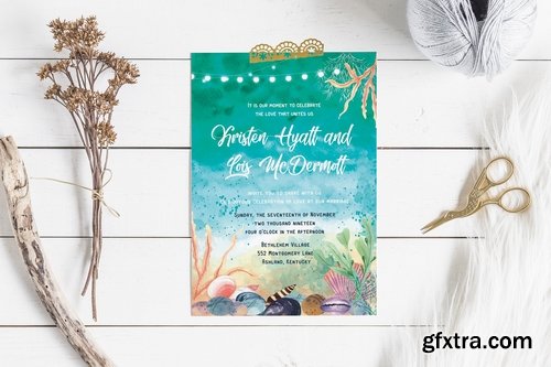 Beach Wedding Invitation Card II