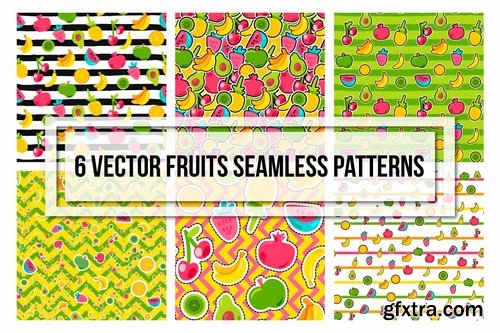 Happy Fruits Seamless Patterns