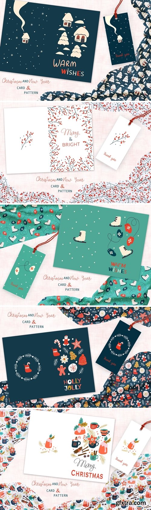 Christmas Greeting Card and Pattern