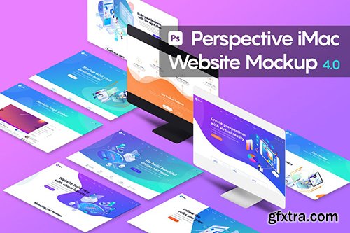 Perspective iMac Website Mockup 4.0