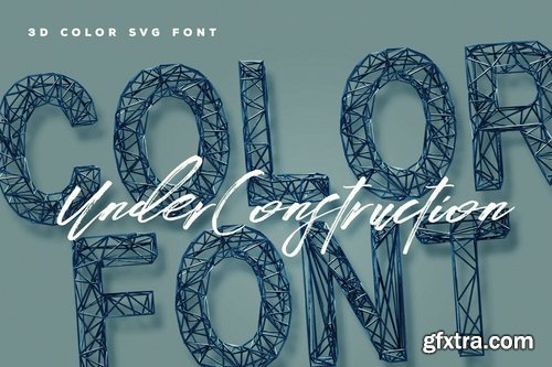 Under Construction 3D Color Font