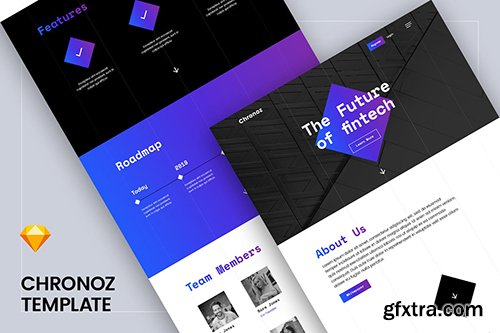 Chronoz Sketch Template - Landing for StartUp