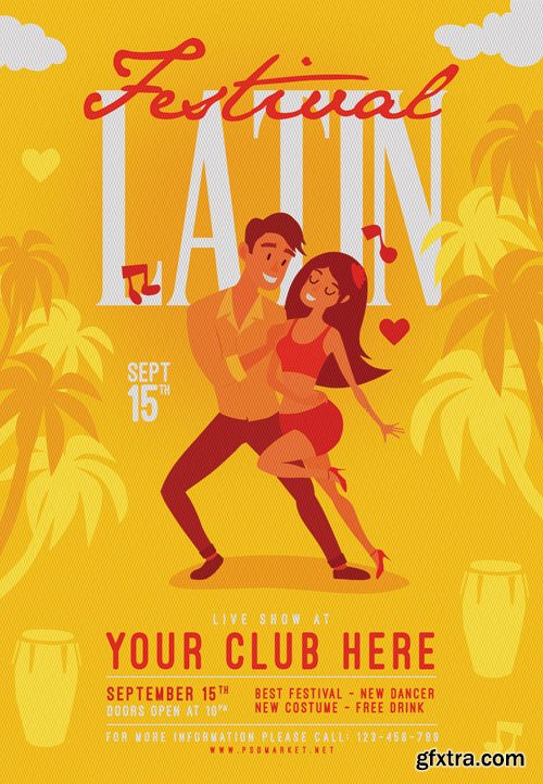 Latin festival - Premium flyer psd template