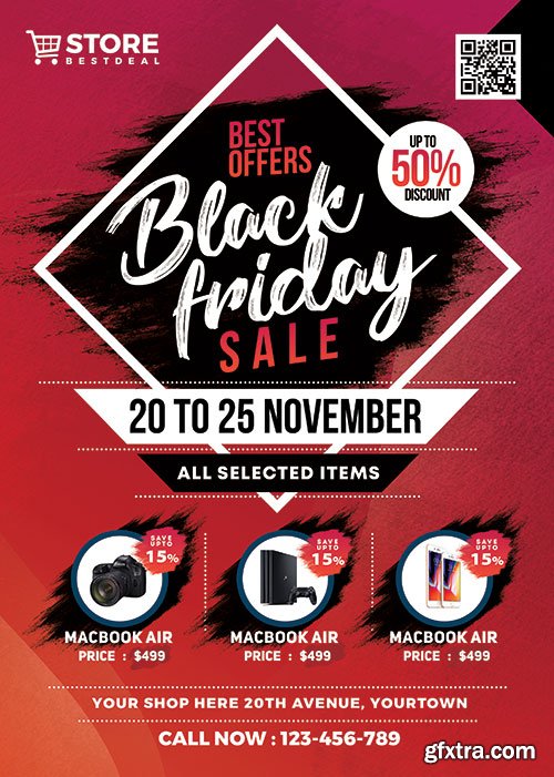 Black Friday Sale -  Flyer Template PSD