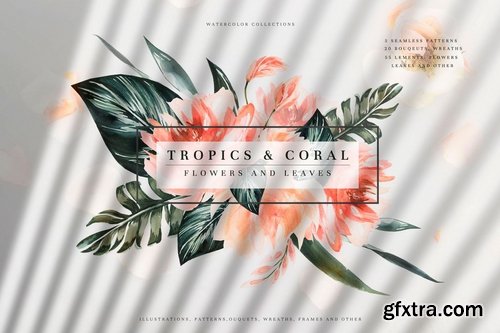 Tropics & Coral Watercolor Set