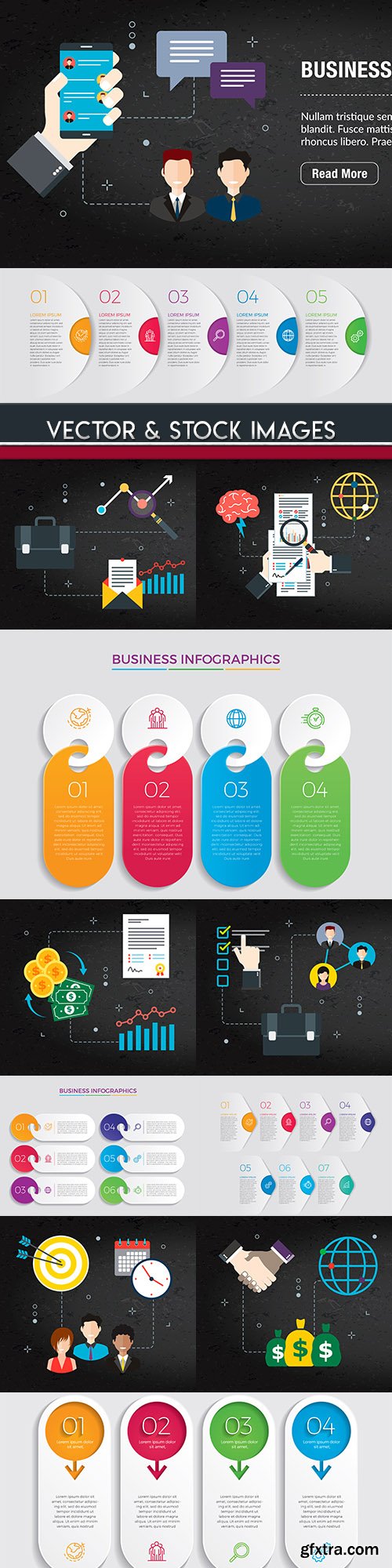 Business infographics options elements collection 75