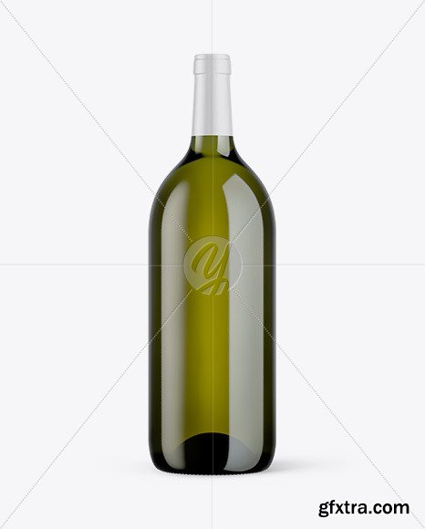 1.5L Green Glass Wine Bottle Mockup 46184