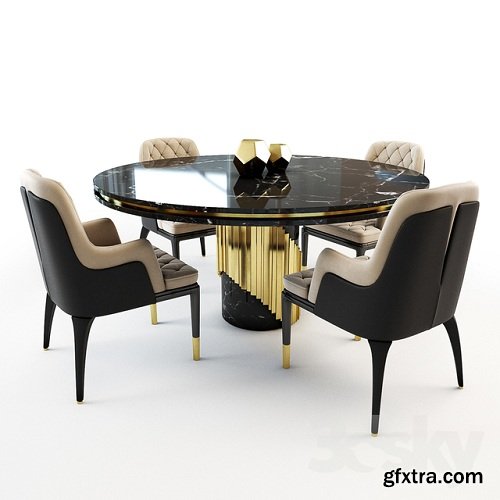 Charla chair and Littus table 3d Model