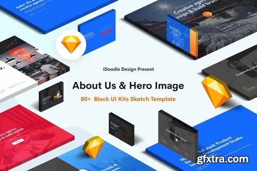 Hero Image & About Us Sketch Block UI Kits
