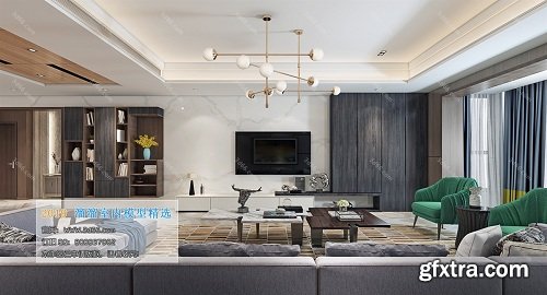 Modern Style Livingroom Interior Scene 12 (2019)