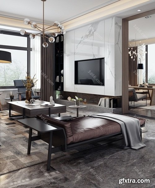 Modern Style Livingroom Interior Scene 13 (2019)