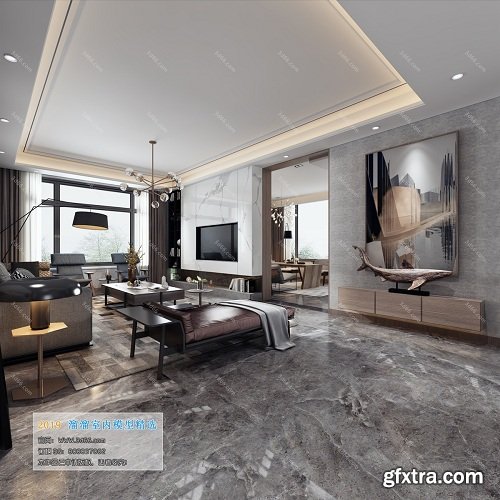 Modern Style Livingroom Interior Scene 13 (2019)