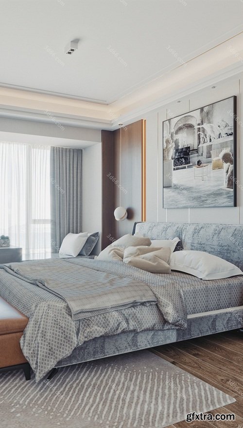 Modern Style Bedroom Interior Scene 16 (2019)