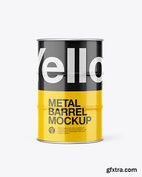 Glossy Metal Barrel Mockup 46366