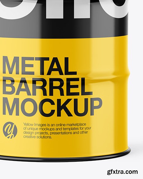 Glossy Metal Barrel Mockup 46366