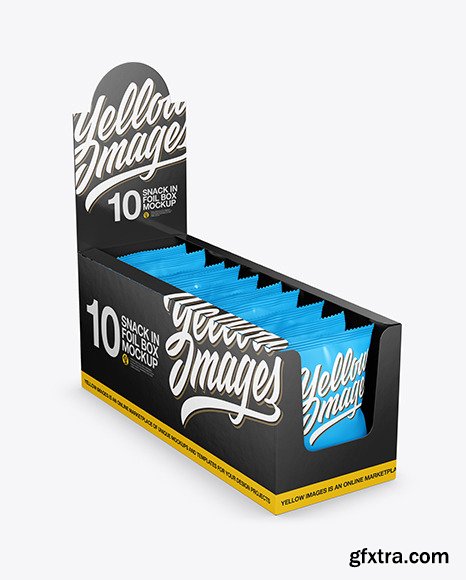 Glossy Display Box with Snacks Mockup 46370