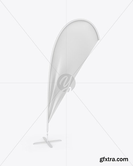 Matte Teardrop Flag Mockup - Half Side View 46347