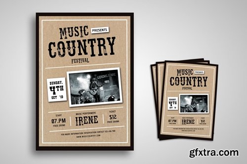 Music Country Festival Flyer Promo Template