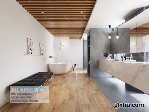 Modern Style Bathroom Interior Scene 09 (2019)