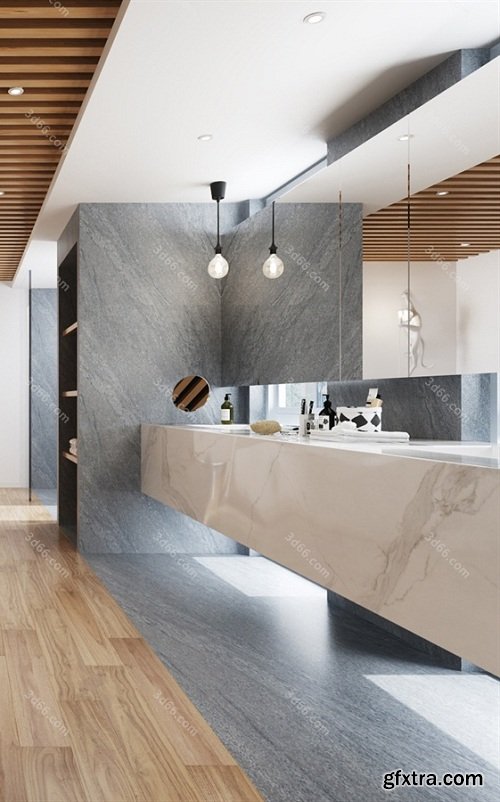 Modern Style Bathroom Interior Scene 09 (2019)