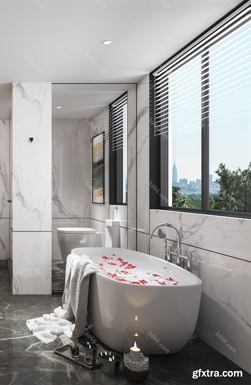 Modern Style Bathroom Interior Scene 10 (2019)